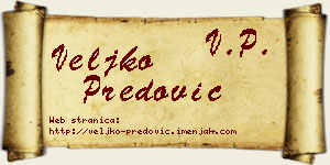 Veljko Predović vizit kartica